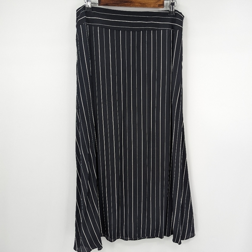 LOFT Striped Midi Skirt